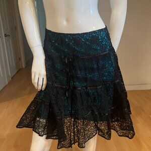 VINTAGE 90'S BETSEY JOHNSON LACE RUFFLE SKIRT SIZE 10